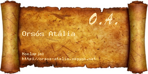 Orsós Atália névjegykártya
